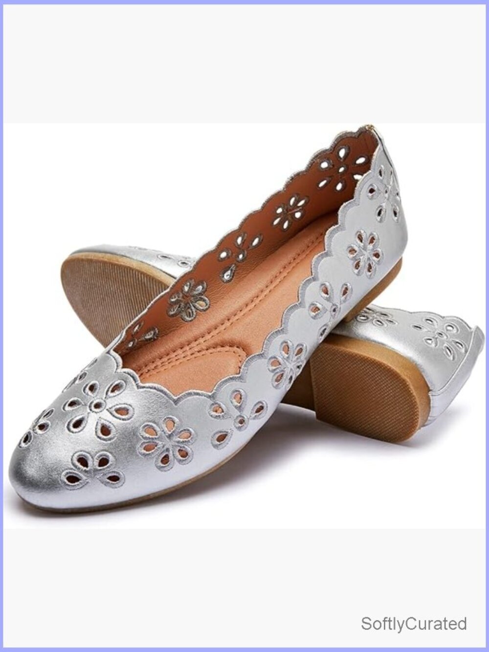 Women's Ballet Flats PU Leather Round Toe Slip On Comfortable Dress Shoes